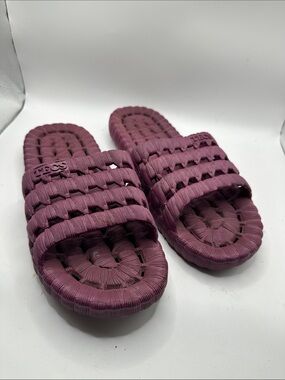 Women’s Braided Slide Sandals - Plum size 10